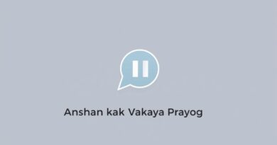 Anshan Ka Vakya Prayog