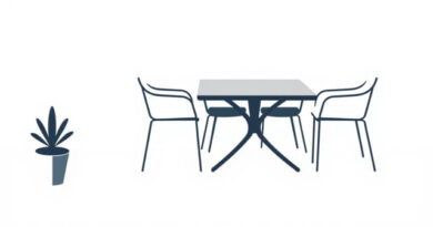 mesa y sillas terraza