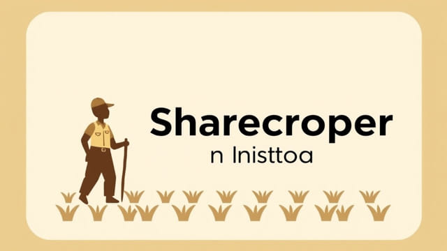 Definition Of Sharecropper In History