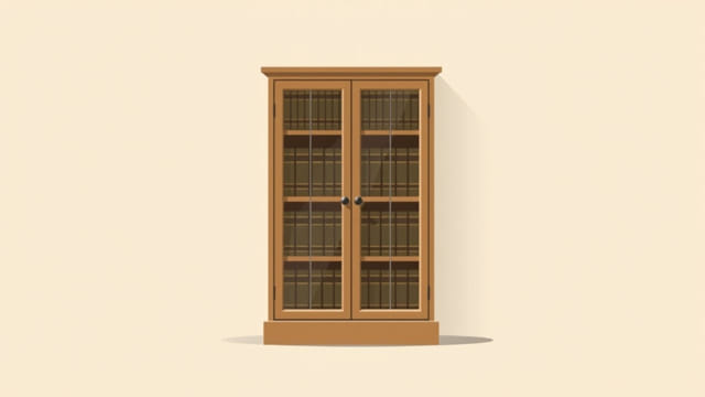 Vintage Barrister Bookcase With Glass Doors