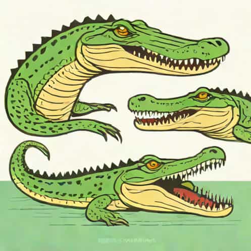 Gharial Mugger And Saltwater Crocodile