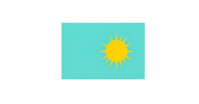 Flag Turquoise And Yellow