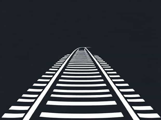 A Continuous Line Of Rails On A Railway