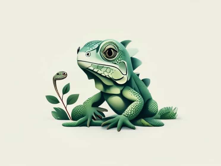 Baby Iguana And Snakes
