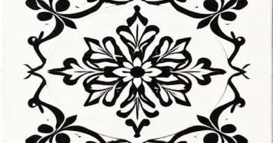 Byzantine Florid Arabesque Bianco Tile