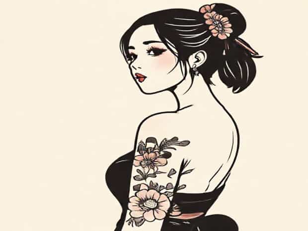 Japanese Pinup Girl Tattoo