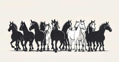 Large Group Of Horses In A Procession