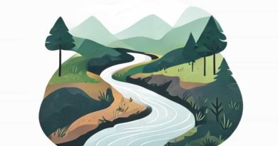 A Southward-Flowing Stream And Stream Valley