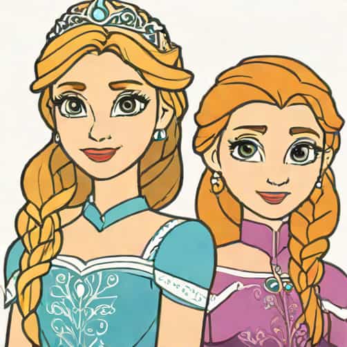Elsa And Anna Coloring Pages