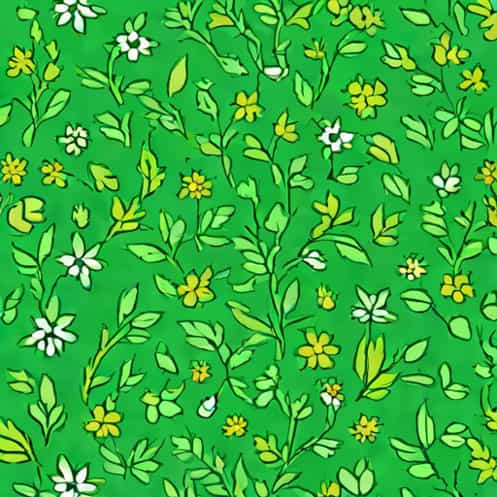 Green Ditsy Floral Wallpaper