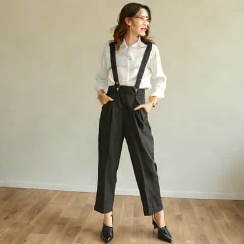 High Waisted Suspender Pants