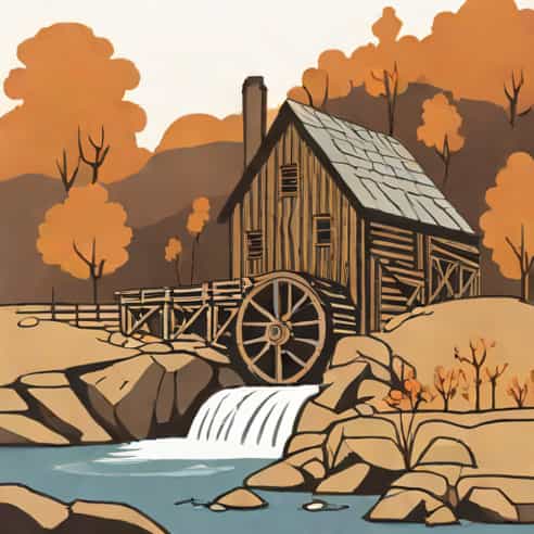 Lemax Rocky River Grist Mill