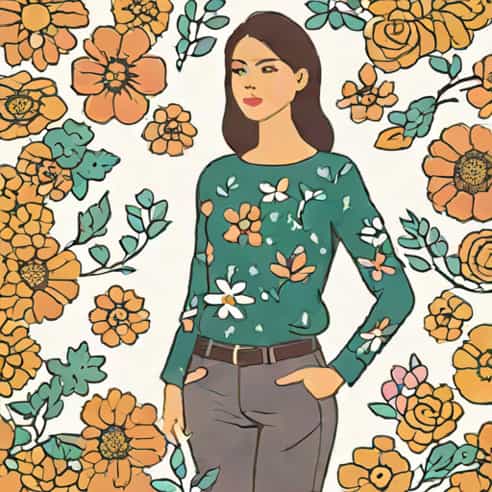 Long Sleeve Ditsy Floral Top