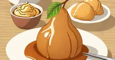 Tonka Flavoured Pear With A Profiterole Sauce