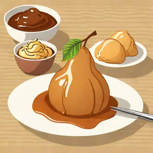 Tonka Flavoured Pear With A Profiterole Sauce