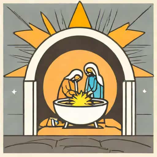 Unlikely Nativity With Sun In Basin Cabinets