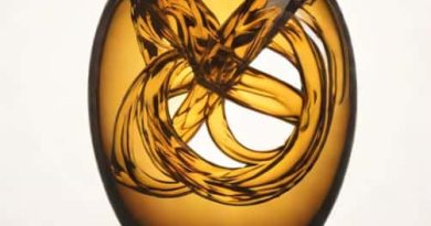 Viking Amberina Swung Vase