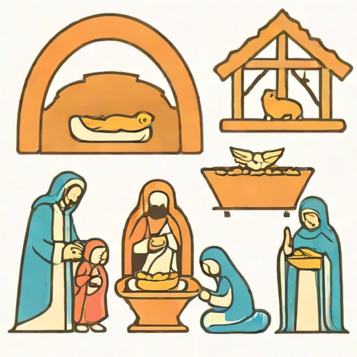 Vintage Blow Mold Nativity Set